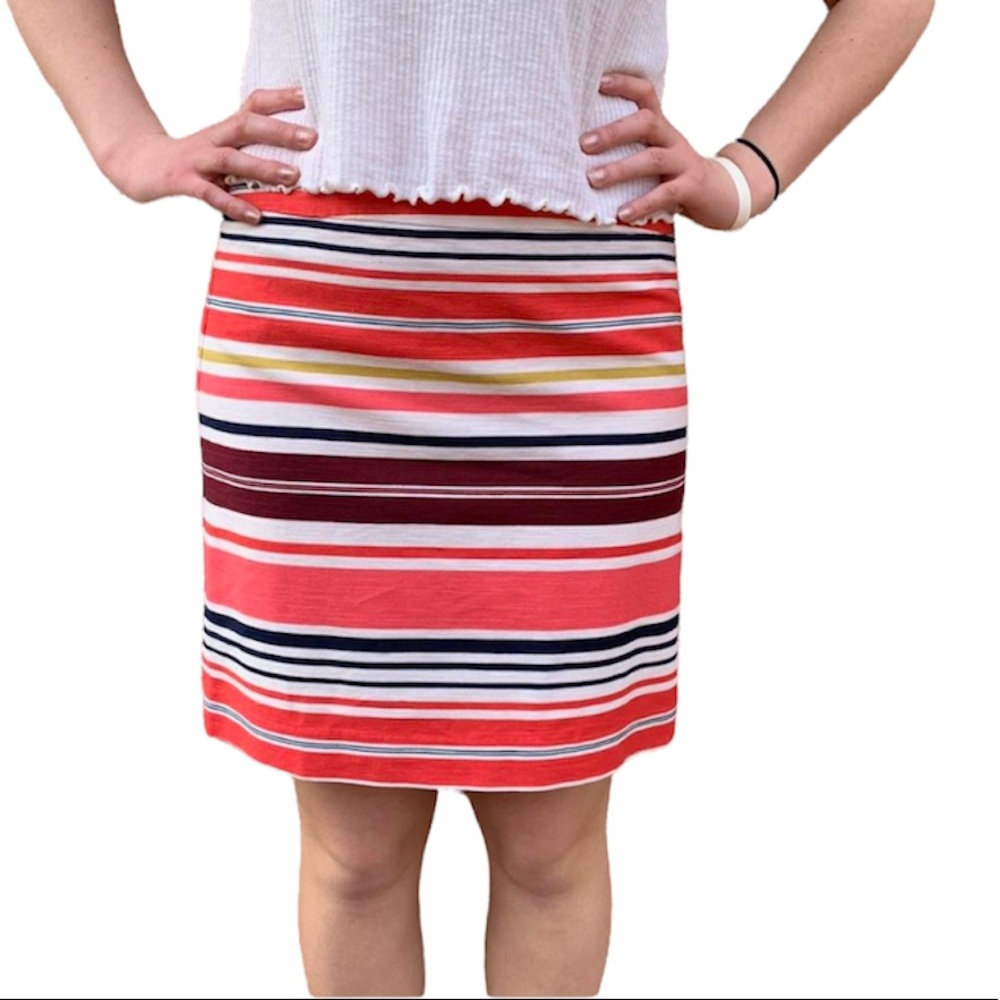 Loft Colorful Striped Cotton Skirt 12